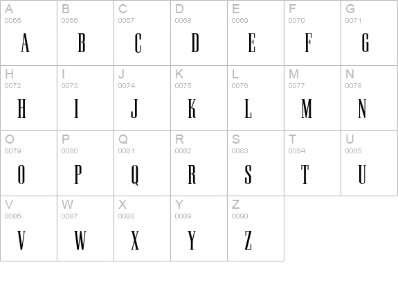 PallMallLightTitling uppercase A-Z preview