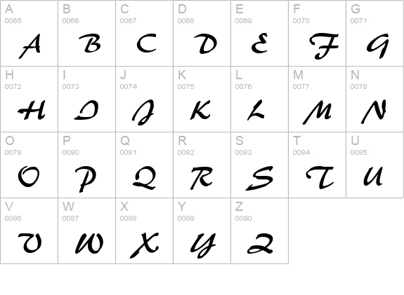 Palmer-Regular uppercase A-Z preview