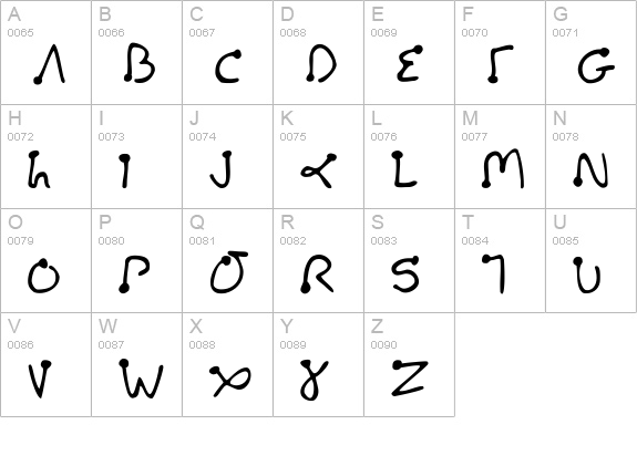 PalmPilot uppercase A-Z preview