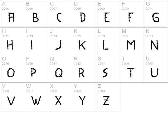 Palms uppercase A-Z preview