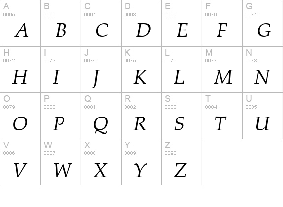 Palton ITALIC uppercase A-Z preview