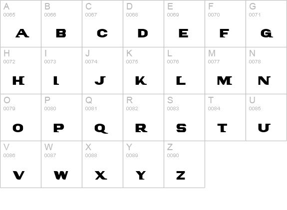 PanAm Text uppercase A-Z preview