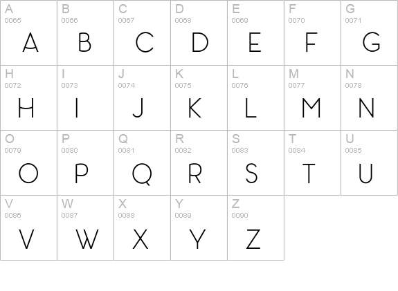 Panama Light uppercase A-Z preview