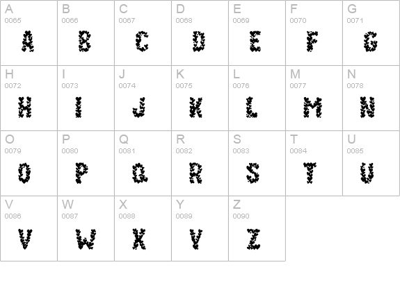 Paper Hearts uppercase A-Z preview