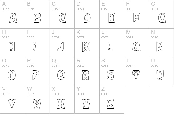 Papillon uppercase A-Z preview