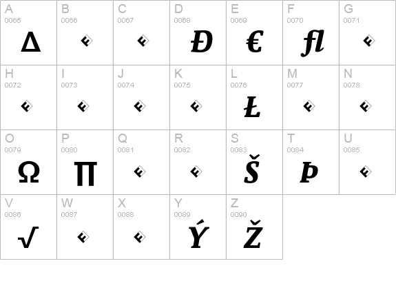 Parable-ExtraBoldItalicExp uppercase A-Z preview