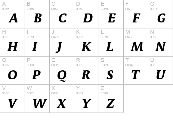 ParableLF-ExtraBoldItalic uppercase A-Z preview