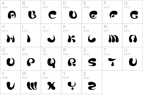 Parade20A uppercase A-Z preview