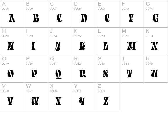 ParadeTight Regular uppercase A-Z preview