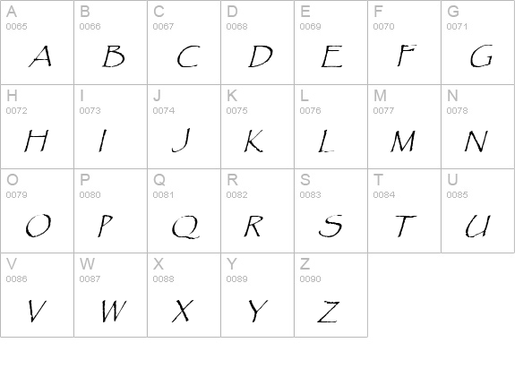 Paradox Italic uppercase A-Z preview