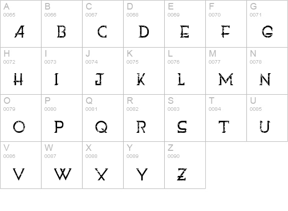 Paralyzed Sky and Moon - LJ-design Studios Grunge uppercase A-Z preview