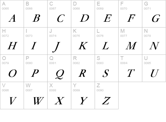 Paramount Italic uppercase A-Z preview