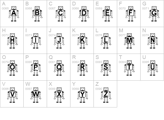 Paranoid Android uppercase A-Z preview