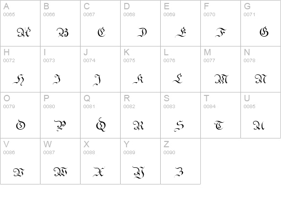 Parchment uppercase A-Z preview