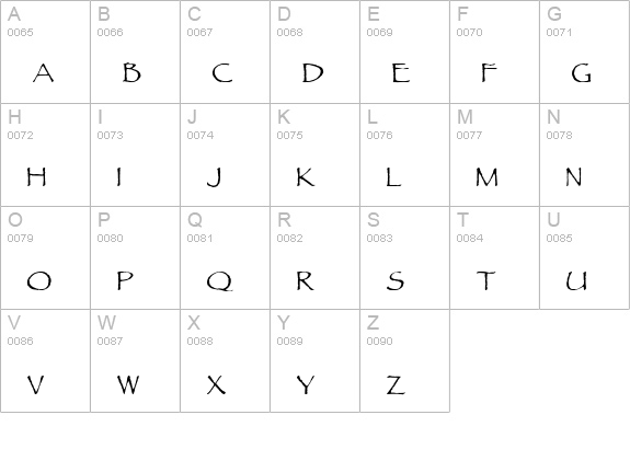 Parchment MF uppercase A-Z preview
