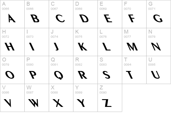 Pare Reverse BoldItalic uppercase A-Z preview