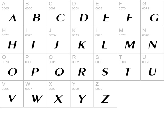 Pare Wide Italic uppercase A-Z preview