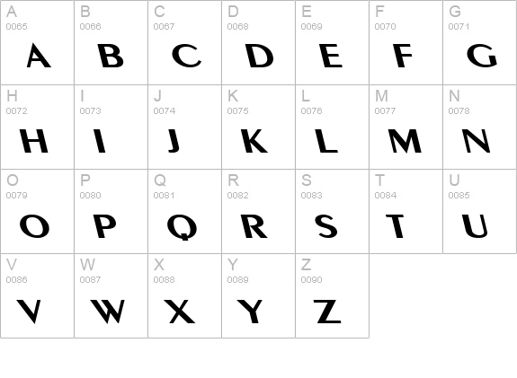 Pare Wide Reverse BoldItalic uppercase A-Z preview