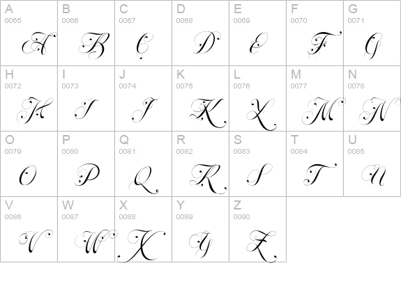 Parfait Script Stylistic uppercase A-Z preview