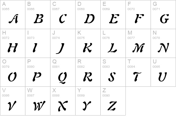 ParielSSK Bold Italic uppercase A-Z preview