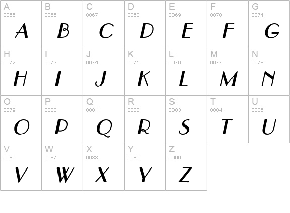 Paris Bold Italic uppercase A-Z preview