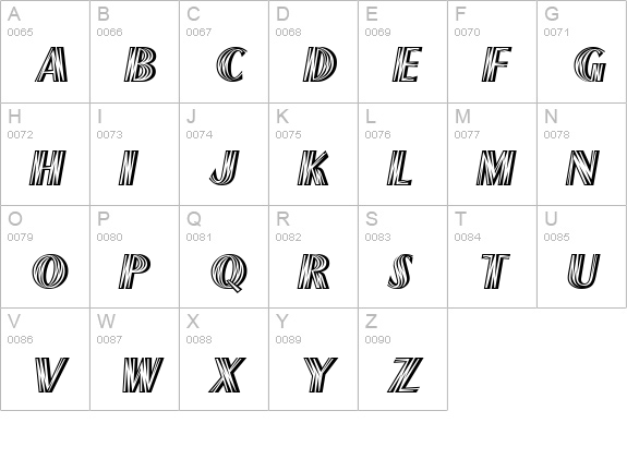 Paris Flash ICG uppercase A-Z preview
