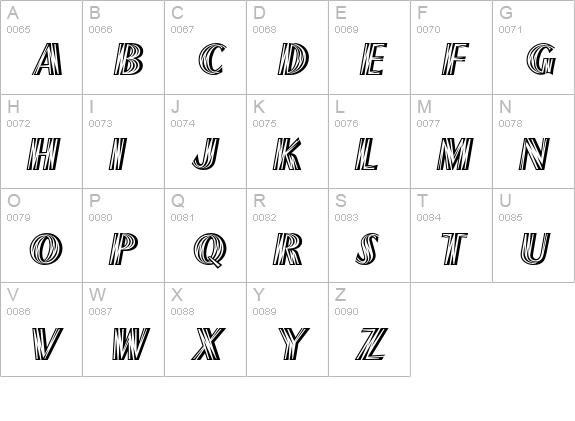 ParisFlashICG uppercase A-Z preview
