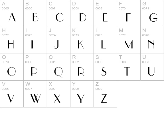 Parisian-Normal uppercase A-Z preview