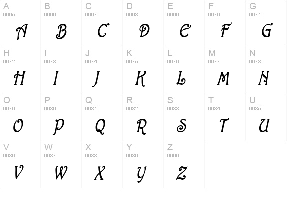 ParisianCondensed Bold Italic uppercase A-Z preview