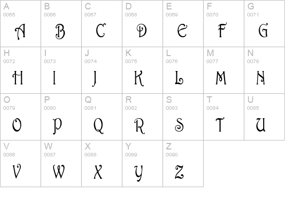 ParisianCondensed Normal uppercase A-Z preview