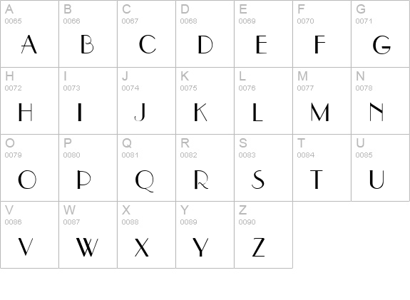 ParisianT uppercase A-Z preview