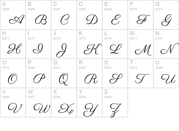 Parisienne uppercase A-Z preview