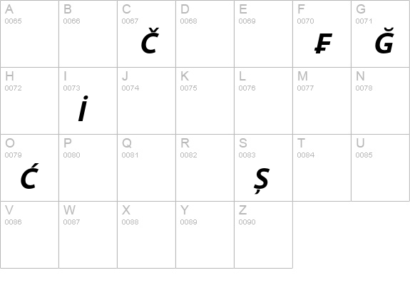 Parisine-BoldItalicAlternate uppercase A-Z preview