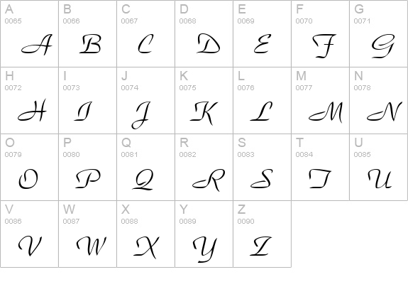 ParkAvenue-Regular uppercase A-Z preview