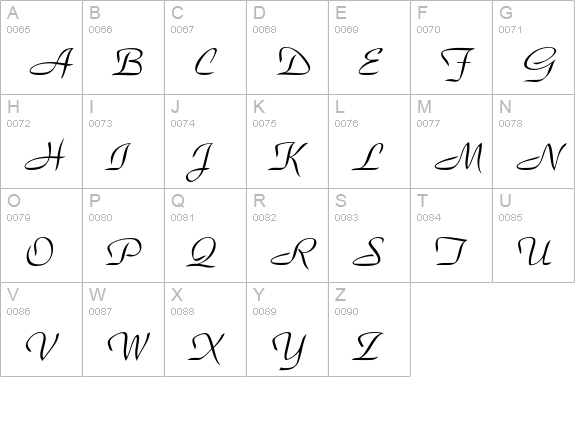 ParkAvenueEF uppercase A-Z preview