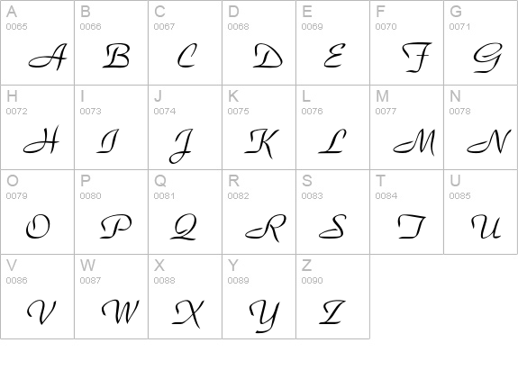 ParkAvenueFont uppercase A-Z preview