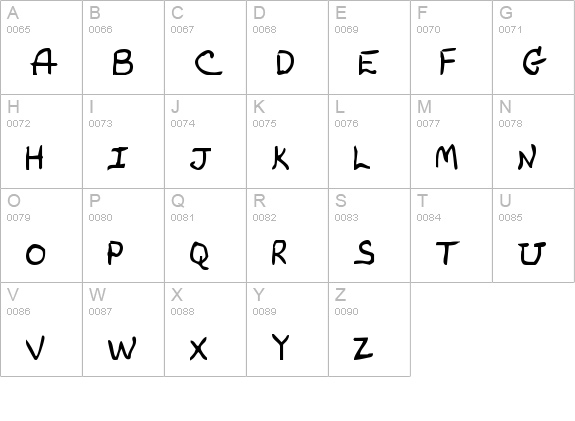 Parker's Hand Bold uppercase A-Z preview