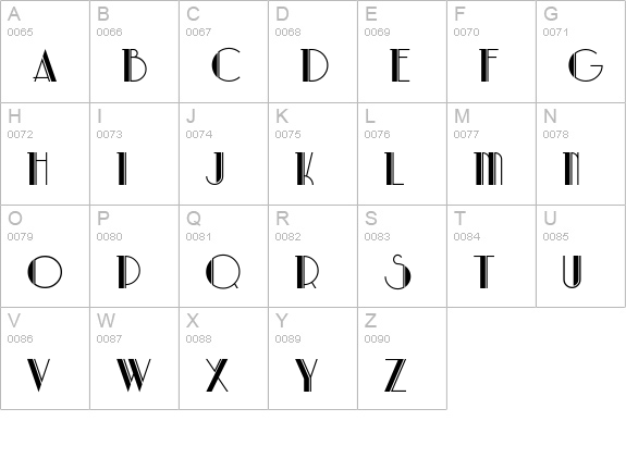 ParkLane uppercase A-Z preview