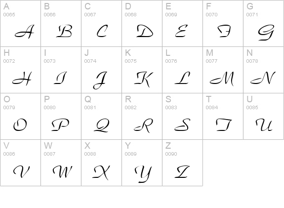 Parkplace uppercase A-Z preview