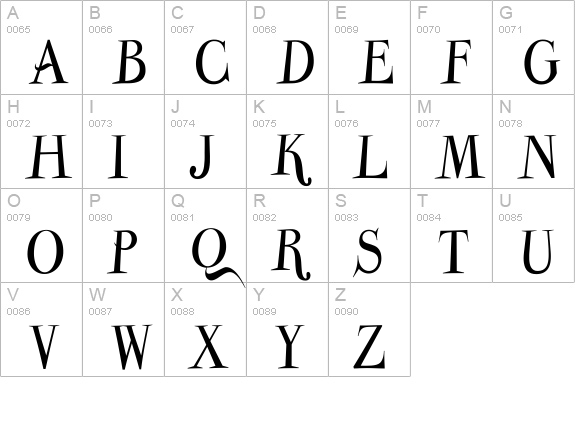 ParmaPetitNormal uppercase A-Z preview