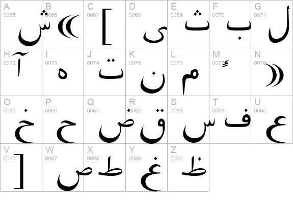 Pars Ziba Draft uppercase A-Z preview