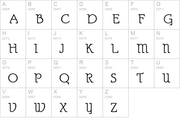 ParsnipNF uppercase A-Z preview