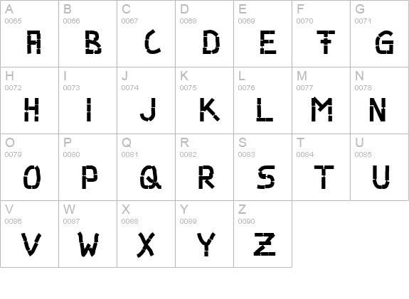 Parts uppercase A-Z preview