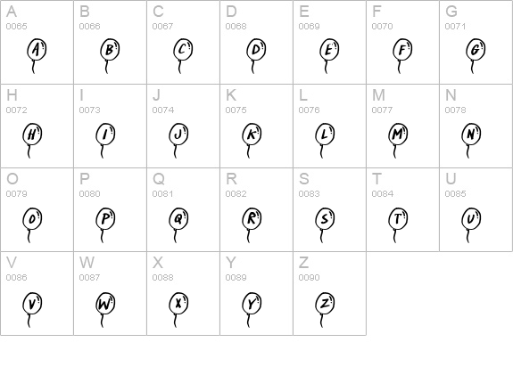 PartyBalloons uppercase A-Z preview