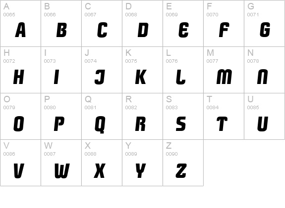 Pasadena-BoldIta uppercase A-Z preview