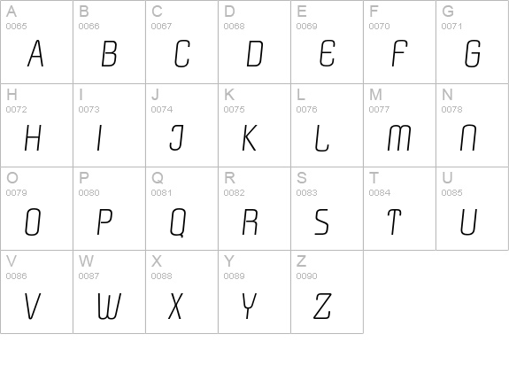 Pasadena-XlightIta uppercase A-Z preview