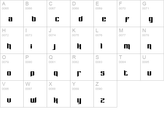Pastcorps Regular uppercase A-Z preview
