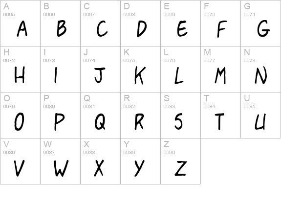 Pasteris uppercase A-Z preview