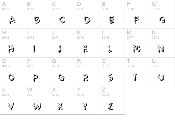 Pastern uppercase A-Z preview
