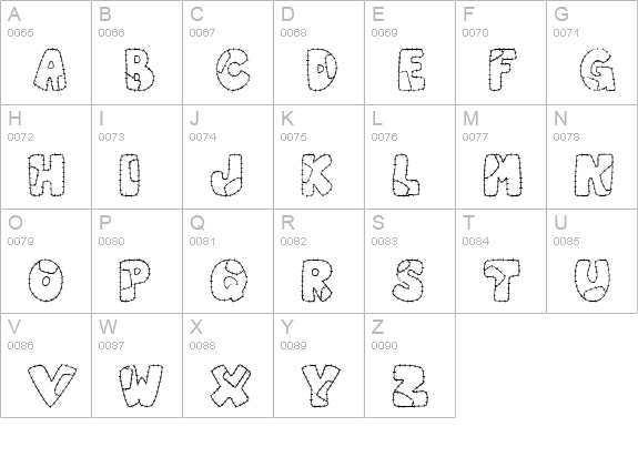 Patchwork Letter uppercase A-Z preview